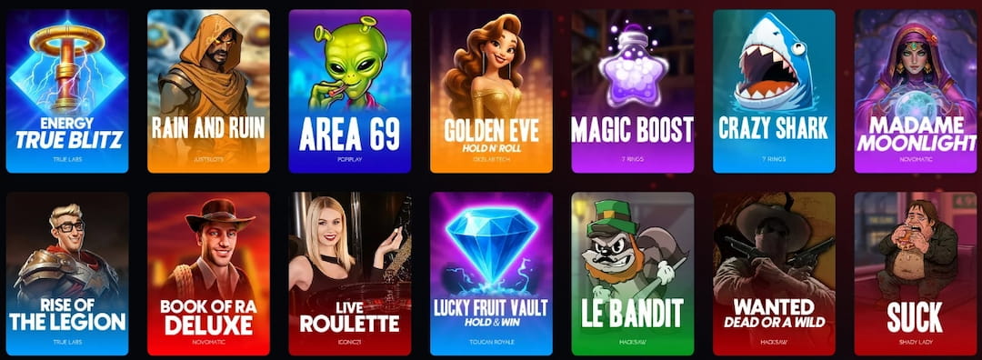 Instant Casino alle Spiele